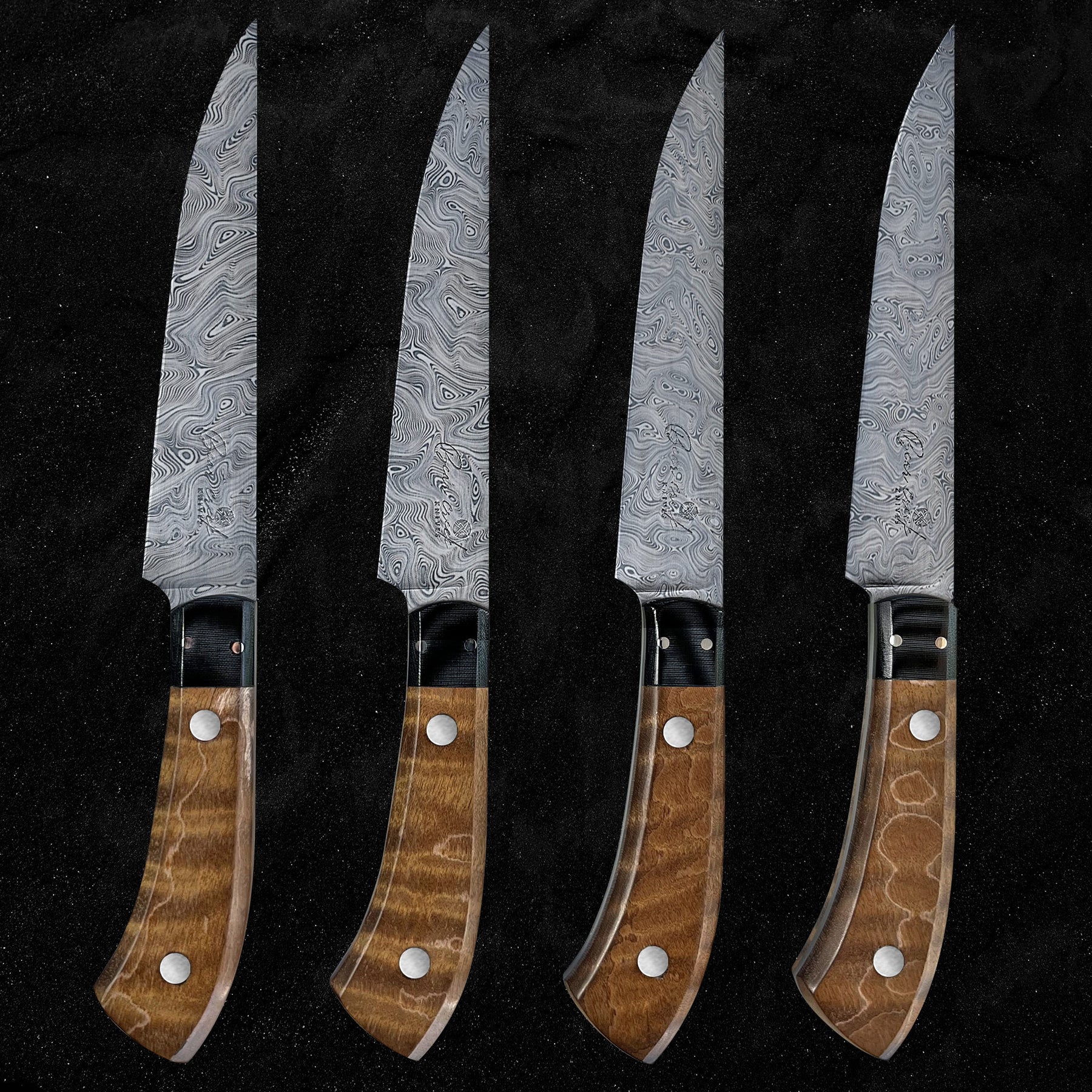 Oxford Steak Knife Set of 4 (Fire-Glow Maple) – Bear Creek Knives
